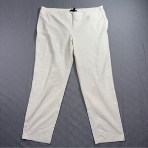 Eileen Fisher Pants Womens Petite Large White Stretch Knit Pull On Ankle
